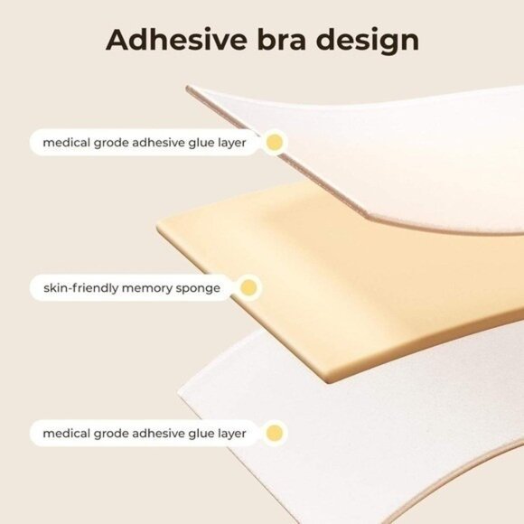 Double-Sided Sticky‎ Bra Push Up – Beige, Small - Picture 4 of 5